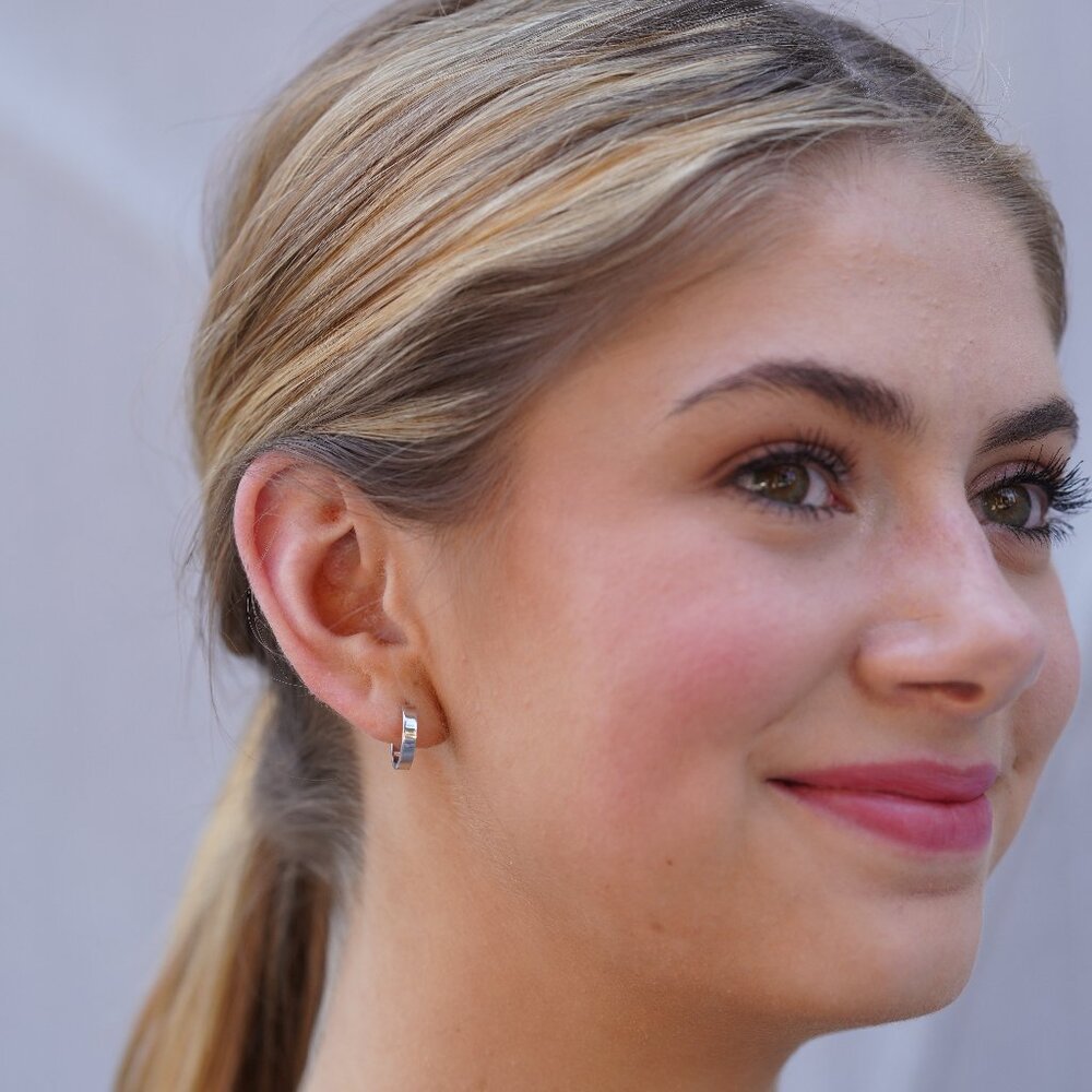 Huggie Hoop Earrings / 925 Sterling Silver